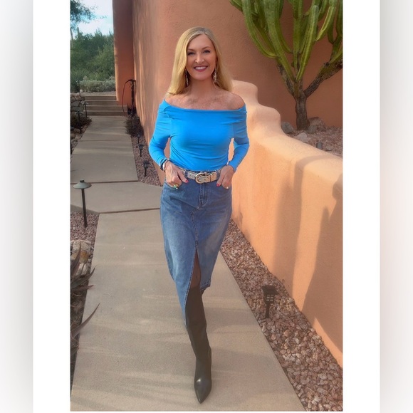 NWT Blue Denim Maxi Skirt-S - Picture 3 of 12